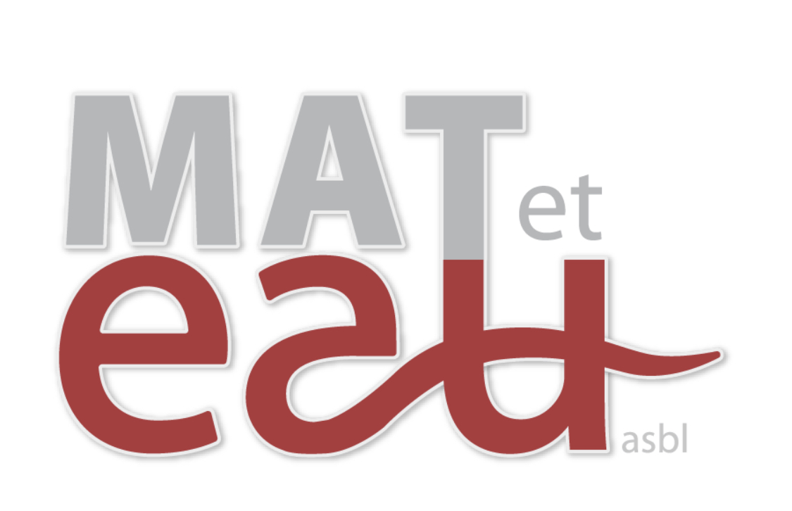 Logo représentant le texte mat et eaux en gris et rouge