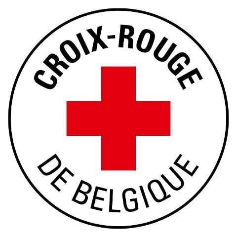 Logo représentant un cercle avec les texte croix rouge de Belgique avec aux centre une crois rouge