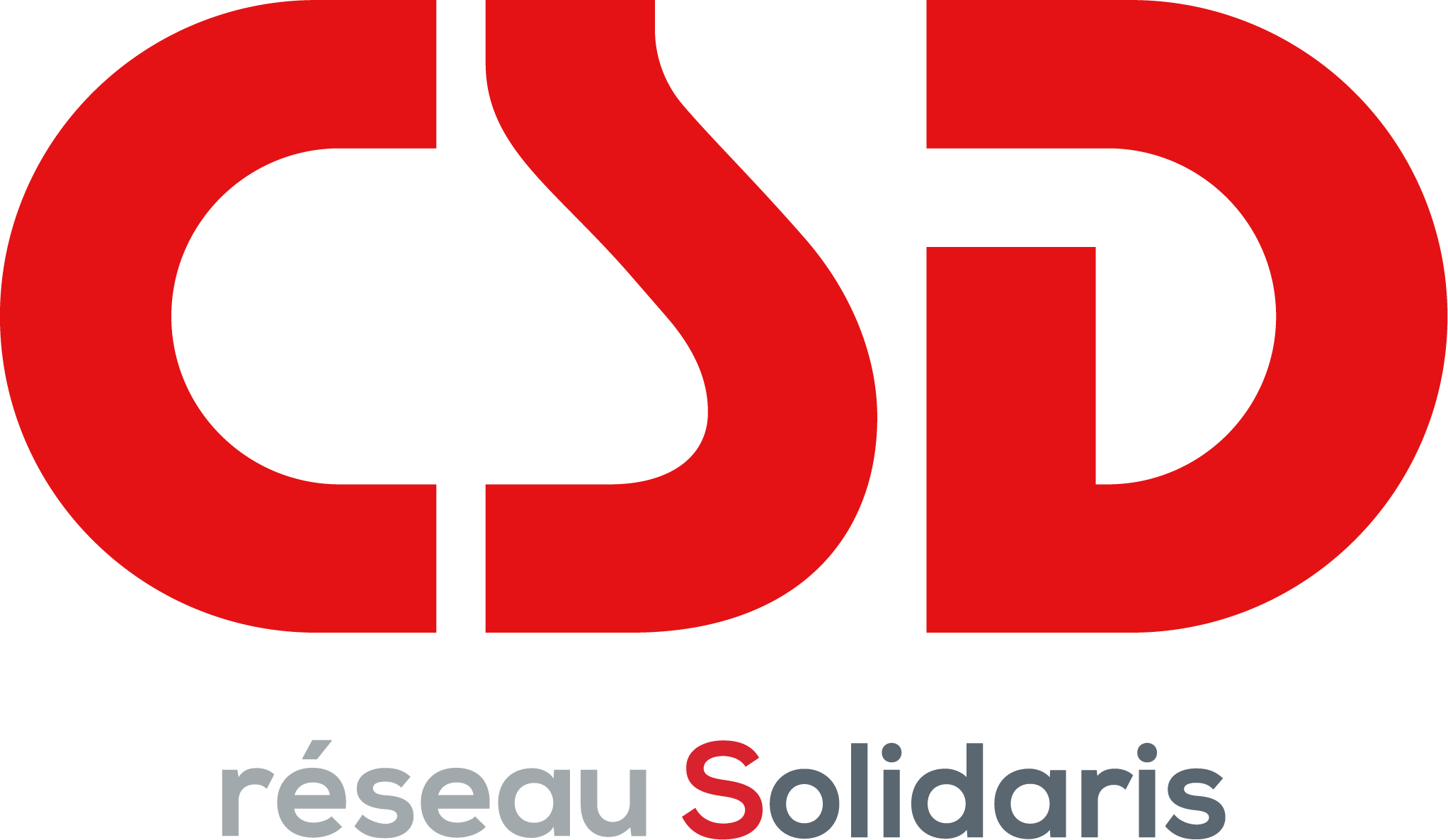 Logo représentant les 3 lettre du CSD en rouge avec la mention solidaris en dessous.