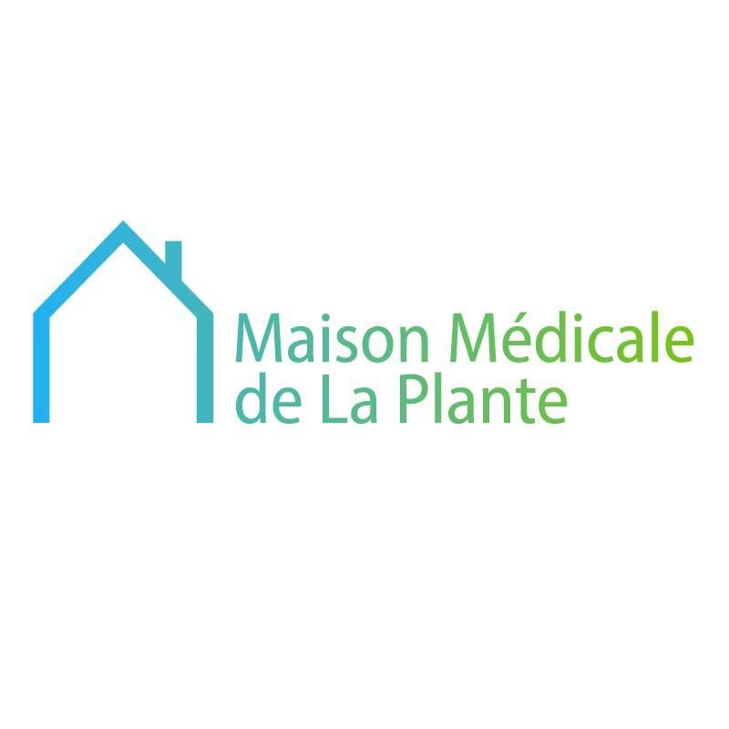 Logo représentant une maison en bleu suivie du texte maison médical de la plante en dégradé bleu et vert
